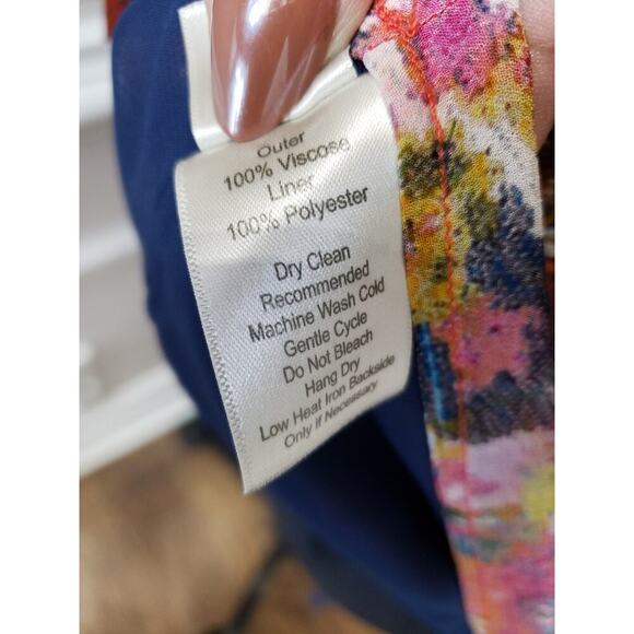 Women's Ecru Floral Print Square Neck Long Sleeve Top Size L Pullover Outdoor - Picture 11 of 12